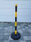 Absperrpfosten Gelb Kunststoff Poller verschiedene Sets (6 Pfosten 10 Meter Kette)