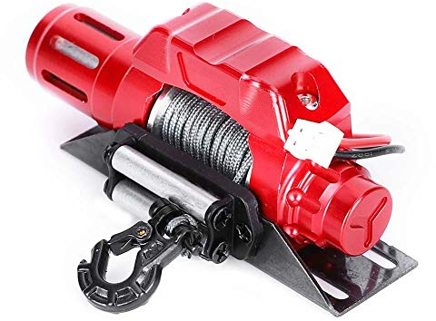 RC Car Winch, Aluminiumlegierung RC Crawler Winsch Simulation Elektrische Winde Kompatibel mit 1/10 RC Modellen