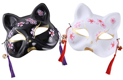 Amosfun Halloween Tier Gesicht Abdeckung Fuchs Katze Cosplay Verkleiden Gesicht Abdeckung Kopfbedeckung für Karneval Maskerade Party Zubehör