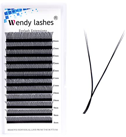 WENDY LASHES Y Lashes Extension Cils 2D Premde Fans 0.07mm D-Curl 8-14mm | YY Extension de Cils Premade Fans Professionnel Naturelles