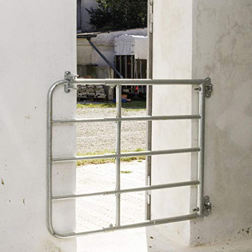 Agrarzone Weidezauntor verzinkt 110cm verstellbar | Weidetor mit Montageset | elektrifizierbares Weidegatter für sicheren Weidezugang | Zauntor für Schafzaun Pferdezaun Elektrozaun Weidezaun 1m - 1,7m