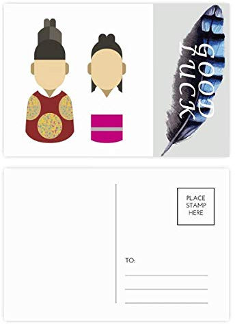 Korea Traditionelle Prinz und Prinzessin Lucky Feather Postkarten-Set Dankeskarte Postkarten Seite 20 Stück