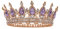 FORSEVEN Queen Crown Strass Hochzeit Kronen und Tiaras für Frauen Kostüm Party Haarschmuck Prinzessin Geburtstag Krone Kristall Brautkrone, Gold und Hellviolett, Einheitsgröße