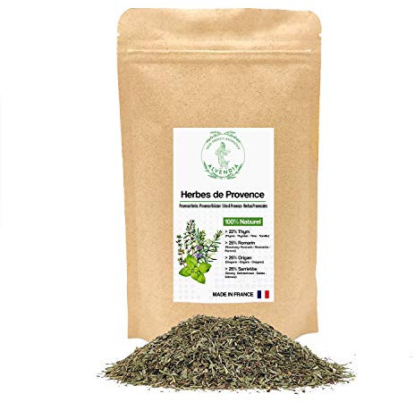 ALVENDIA - Véritables Herbes de Provence - Idéales pour la Cuisine - Thym, Romarin, Origan et Sarriette - Cultivée en Provence - Paquet de 200 Grammes - Récolte 2024