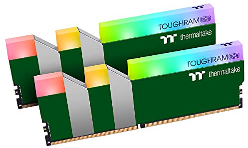 Thermaltake TOUGHRAM RGB DDR4 3600MHz 16GB (8GB x 2) 16.8 Million Color RGB Alexa/Razer Chroma/5V Motherboard Syncable RGB Memory- Racing Green (RG28D408GX2-3600C18A)