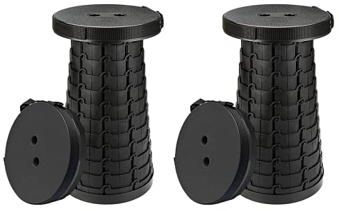 Tragbare Klapphocker 2er Set, Camping-Hocker, höhenverstellbare tragbar Teleskop-Hocker, leichte Outdoor-Camp-Sitze fürs Camping, Picknicks, Grillen, Angeln, Wandern und Reisen