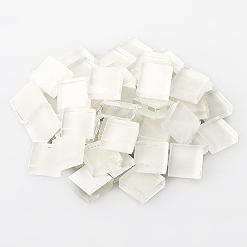 200g Carreaux de Mosaïque Tesselles en Verre,1x1cm Carré Mosaïque de Pierres Morceaux de Mosaïque en Verre pour Loisirs Créatifs, Décoration(Blanche)