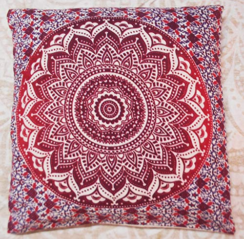 Kissenbezug Indischer Pouf Mandala Quadratischer Kissenbezug Pom Pom Outdoor Boho Kissenbezüge Bedding Wohnzimmer Dekorative Throw Kissenbezüge (50)