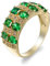 Banemi Ring Vergoldete Modern, Ringe Zierlich Damen Grün Zirkonia Oval Damen Verlobungsring Größe 57 (18.1)