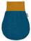 KraftKids Strampelsack Musselin goldene Punkte auf Petrol für den Herbst/Winter aus Musselin Baumwolle und warmen Fleece in zwei Größen erhältlich
