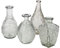 Deko Blumen Glas Vasen 4er Set Höhe 20 cm rund eckig klar Tisch Flaschen Trocken