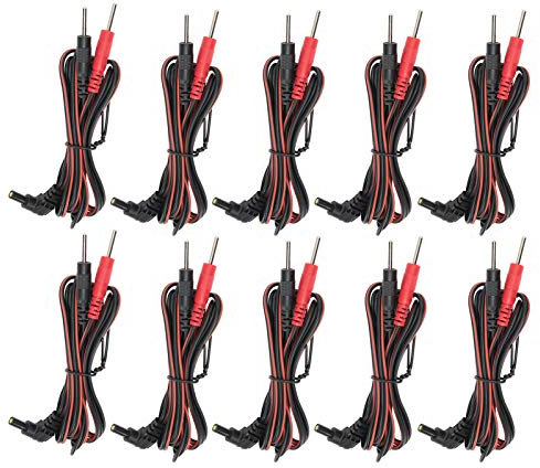 BuyWeek Elektrodenkabel, 10 Stück 2 In 1 Pin Type Elektroden Anschlusskabel 2,35 mm 1,2 M Elektroden Anschlussdrähte Kabel für TENS Gerät Physiotherapiegerät