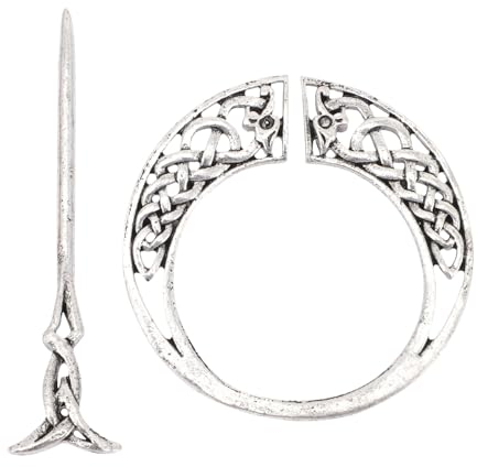 Keltische Knoten Haarklammer Groß Vintage Metall Haarspange Silber Für Frauen Und Mädchen Silberfarben