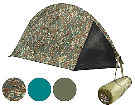 GRAND CANYON CARDOVA 1 Tienda de Trekking, Ultraligera para 1 Persona, Tamaño Compacto & Montaje Rápido, para Camping & Bushcraft, Verde Camuflaje