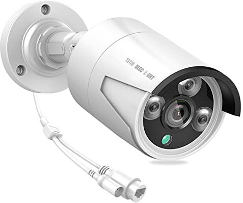 InnovTec Caméra de Surveillance Réseau 3 Millions de Pixels Fonction POE Réseau IP Extérieur Webcam avec Lumière Infrarouge Haute Résolution