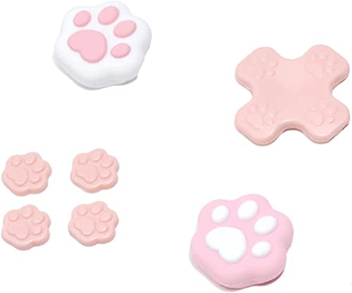 GeekShare Ensemble de poignées de Pouce en Forme de Patte de Chat Compatible avec Switch/OLED – Rose