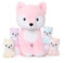 MorisMos Peluche Renard, 48cm Rose Renard Maman avec 4 Kawaii Renard Bébés Douce Animaux en Peluche Jouets, Fox Teddy Cadeau pour Filles Garçon Noël Anniversaire Gifts