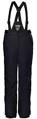 killtec Mädchen Skihose/Funktionshose mit abzippbarem Latz KSW 77 GRLS SKI PNTS, schwarz blau, 128, 37258-000