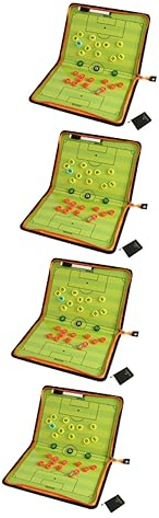 Toddmomy 4 Sätze Fußball-taktiktafel Magnetische Fußball-taktikmappe Magnetische Taktiktafel Fußball-magnettafel Fußball-Coaching-Board Basketball-scorebook Trainingstafel Pu Falten