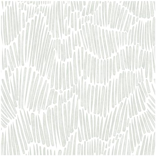 Theper Papier peint vert de 44 x 200 cm à rayures modernes – Papier peint autocollant amovible pour chambre à coucher – Papier peint autocollant amovible en vinyle imperméable – Blanc et vert