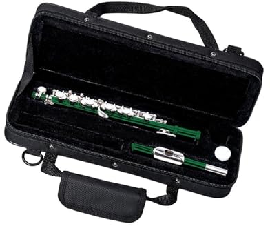 Grüne Halbgroße Flöte, Versilberte Tasten, Korpus Aus Kupfernickel, C-Taste, Piccolo-Set, Mit Etui Querflöte für Anfänger