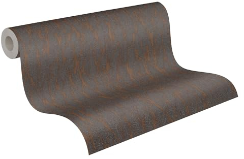 A.S. Création Smart Surfaces Vliestapete mit Metallic-Muster 10,05 m x 0,53 m - Blau, Braun, Silber - Steintapete für verschiedene Räume Made in Germany - 395634