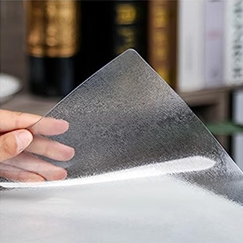 Zhaomi Copertura Protettiva per Tovaglia Trasparente Satinata, Pellicola Protettiva per Tavolo in Vetro Morbido da 1mm, Adatta per Tappetini per Ufficio, Tappetini per Sedie (90x140cm/35x55in)