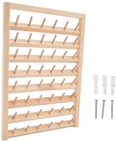 48 Spulen Holzgarnhalter, 17 Zoll DIY Große Garnregale, Wandmontage Garnaufbewahrungsorganisator Zum Nähen, Flechten, Sticken, Quilten, Garnaufbewahrung