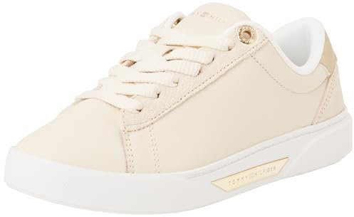Tommy Hilfiger Damen Court Sneaker Chic Elegant, Beige (Sugarcane), 39