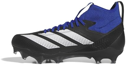 adidas Unisex-Adult Adizero Impact American Football, Black/White/Team Royal Blue, 13.5 Women/12.5 Men