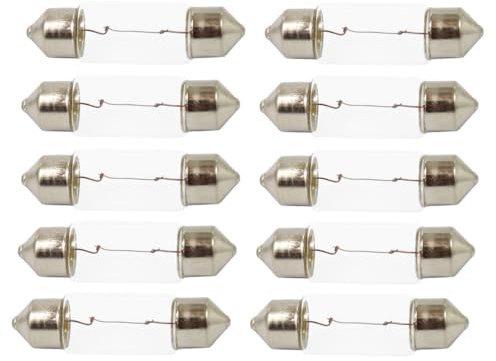 ShuoHui 10 x Soffitte 12V 5W C5W SV8,5 36mm/39mm Kennzeichenbeleuchtung Glühlampe PKW Innenraum Kofferraum Handschuhfach (30MM)