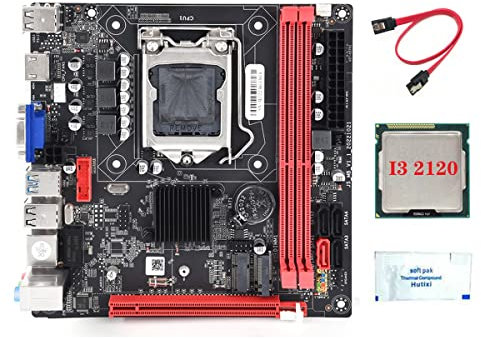 Wsidrnty B75A LGA1155 DDR3 Motherboard+I3 2120 CPU+Thermal Grease+SATA Cable Support NVME M.2+WIFI M.2 Interface USB3.0 SATA3.0