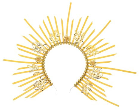 PAMINGONO Unser Damen Stirnband Prinzessinnen Kostüm Für Mädchen Haarschmuck Für Abschlussball Göttin Kopfbedeckung Mädchen Outfits Halloween Kostüme Braut Accessoires Golddekor