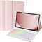 Funda con Teclado para Samsung Galaxy Tab A9 Plus 2023 11 Pulgadas SM-X210/X216/X218, Español Ñ Bluetooth Teclado Magnético, Funda Protectora para Teclado Extraíble para Galaxy Tab A9+(Rosa)