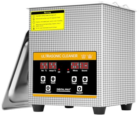 Nettoyeur à Ultrasons 2L, avec Chauffage Temps et Température Réglables Appareil de Nettoyage Ultrasonique pour les bijoux,les lab,les équipements dentaires et industriels