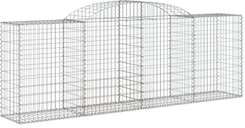 Makastle Lot de 30 Gabions pour Pierre, Cage en Métal, Panier à Pierre, Lit Surélevé à Gabions Jardinière à Gabions, Arqués, Paterre, Décoration de Jardin, 300x50x100/120 cm