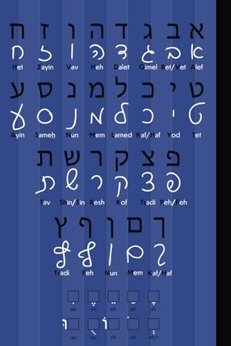 Hebrew Notebook With Print and Cursive Aleph Bet and Vowel Chart Rich Blue: Right to Left Composition (120 pages, 6 x 9)