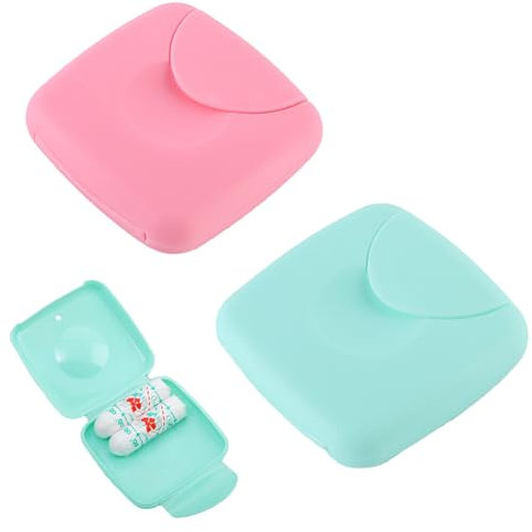 Tampon Aufbewahrung 2 Stück,Binden Aufbewahrung Tragbare Damen-Aufbewahrungsbox Tampon Box Tampon Box für Unterwegs Tragbare Feminine Aufbewahrungsbox für Tampons und Kondome Zur Reiseaufbewahrung