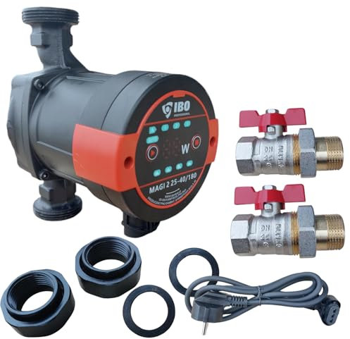 PAG Turbo GmbH® - Hochwertige Hocheffizienz Pumpe Heizungspumpe Zirkulationspumpe MAGI2 optional 1 Kugelventile (25-40/180 + 2x 1 Ventile)