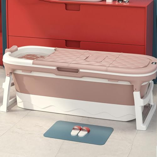 LYFDPN Baignoire Pliable pour Adulte, Spa Mobile, Bassin Pliable, Baignoire de Voyage, Douche, Chaise Longue, Baignoire Mobile (Pink XL)
