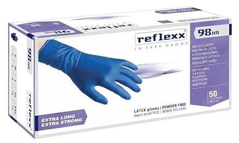 Generico Guanti In Lattice High Risk blu Senza Polvere 98 TAGLIA L - 50 pcs