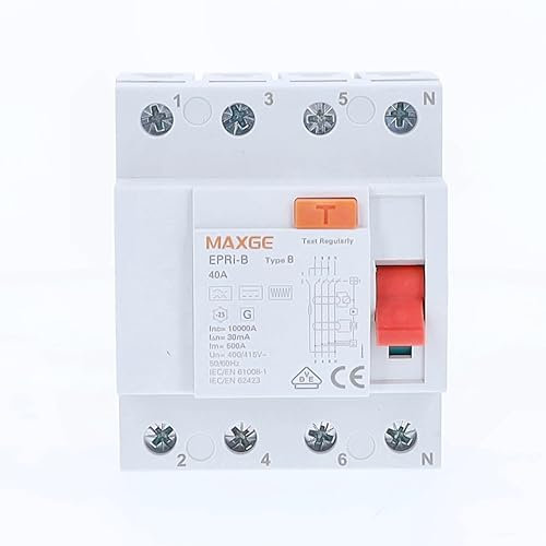 as – Schwabe allstromsensitiver FI-Schutzschalter Typ B, 40A, 30mA, 3-polig, 4TE, kurzzeitverzögert, RCD RCCB für Baustellen & Industrie, 61880