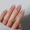 BTArtbox French Tip False Nails - 3D Sculpting Short Almond Press On Nails with Glue, Lamp-Curable Semi-Transparent Stick On Nails for Women in 16 Sizes - 32 Fake Nail Kit, Exquiste