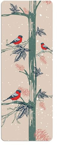 Hixingo Tapis de Yoga Antidérapant Tapis Yoga Epais 1,5mm Pliable Portable Gym Absorbant Mat pour Fitness a Maison Voyage Gymnastique Sport Musculation (Bambou,183x68cm)