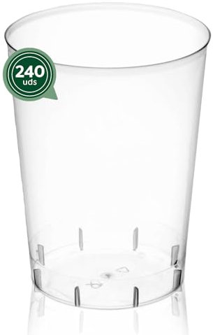 Maxi Products - 240 Vasos Sidra Plástico Reutilizables - 600 cc (20 oz) - Vasos Reciclables - Vasos Sidra - Vaso Grande para Agua, Refrescos, Café, Cócteles, Fiestas y Catering - VASO SIDRA