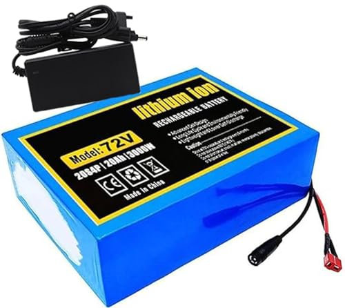 Batterie Lithium-ION 72V 20Ah E-Bike Pedelec 20S4P Pour Vélo Électrique Avec Chargeur BMS Intégrée Idéale Pour Moteur Vélo Électrique 200W~3000W(Frais port inclus) T