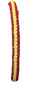 MIBANDERA Geflochtenes Lederarmband mit Farben der spanischen Flagge, verstellbar., Ajustable, Stoff, Kein Edelstein