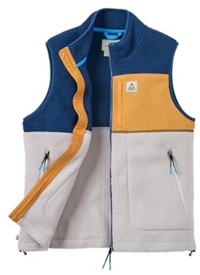 Passenger Women's Fairbanks Recycled Sherpa Gilet (UK, Alpha, XL, Regular, Regular, Dark Denim/Vintage White)