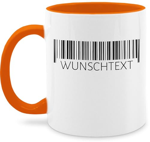 Tasse Tassen 325ml - Barcode Wunschtext Statement Geschenk Strichcode Spruch EAN Code I - 325 ml - Orange