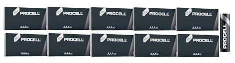 100 x Duracell Procell AAA Mini stylet (10 ampoules de 10 batteries) 100 piles (LR03/MINI STYLO/MICRO)